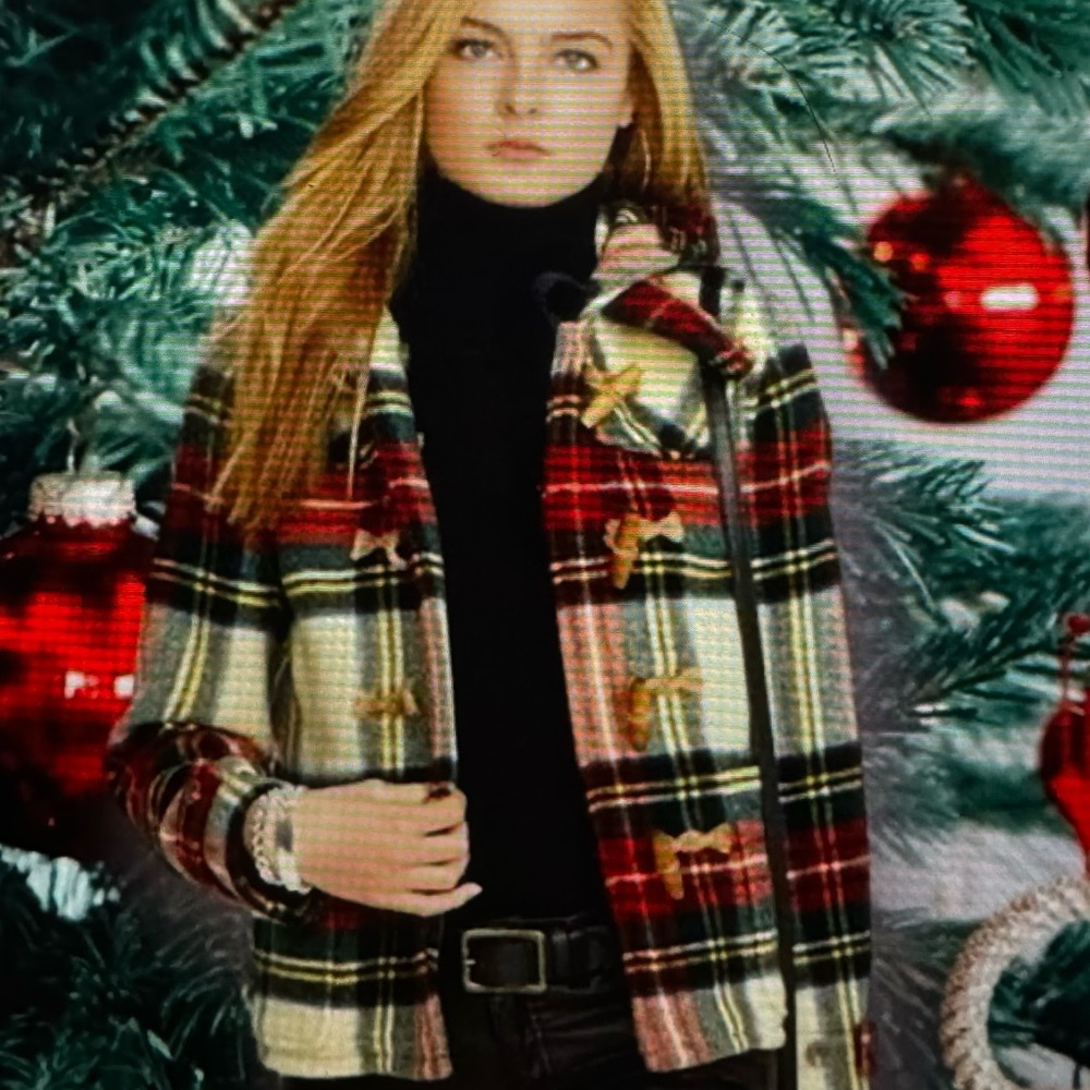 Rare Polo tartan plaid wool coat with hood